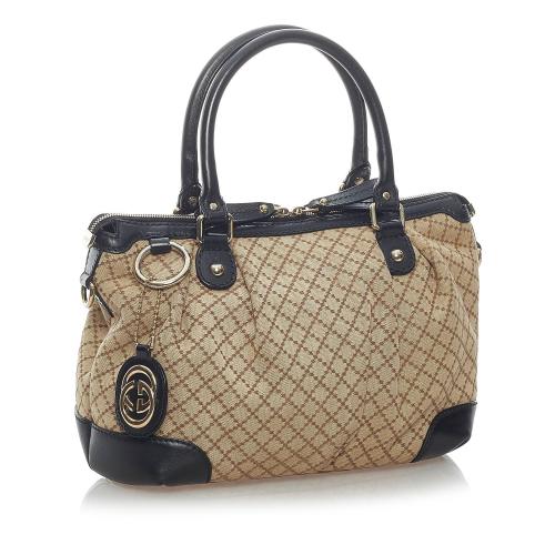 Gucci Diamante Sukey Canvas Satchel