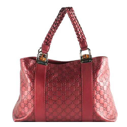 Gucci Exclusive Guccissima Leather Bamboo Bar Medium Tote