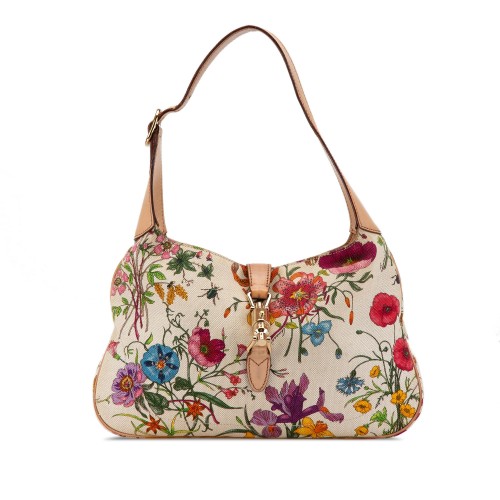 Gucci Flora New Jackie Canvas Shoulder Bag