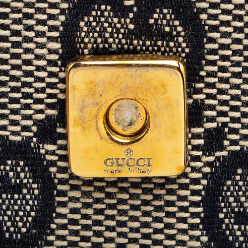 Gucci GG Canvas Bamboo Bar Clutch 