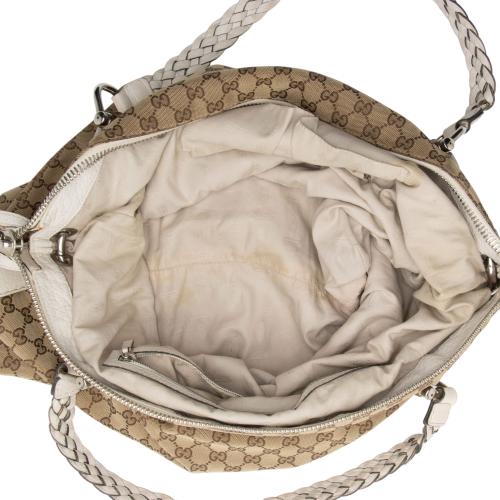 Gucci GG Canvas Bamboo Bar Large Tote