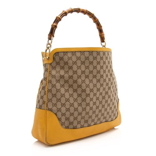 Gucci GG Canvas Bamboo Diana Medium Shoulder Bag