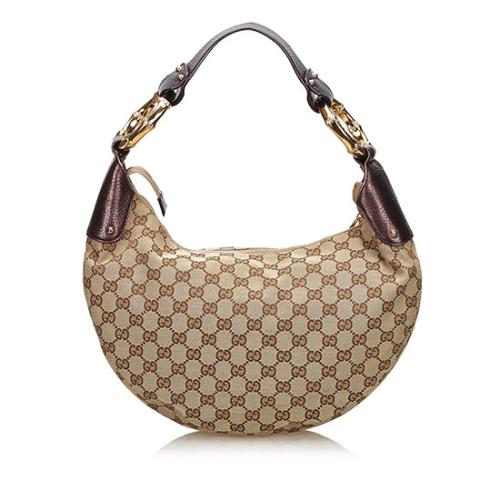 Gucci GG Canvas Bamboo Ring Hobo