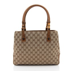 Gucci GG Canvas Bamboo Tote