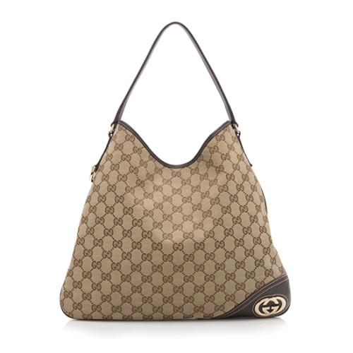 Gucci GG Canvas Britt Medium Hobo 