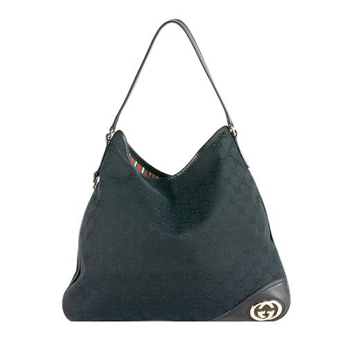 Gucci GG Canvas Britt Medium Hobo