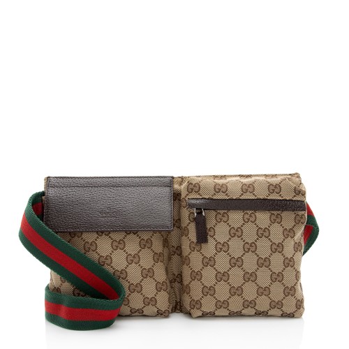 Gucci GG Canvas Double Pocket Belt Bag