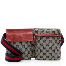 Gucci GG Canvas Double Pocket Belt Bag