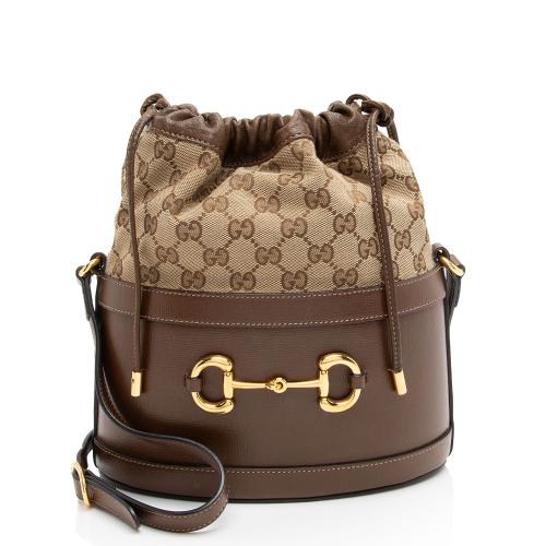 Gucci GG Canvas Horsebit 1955 Drawstring Bucket Bag