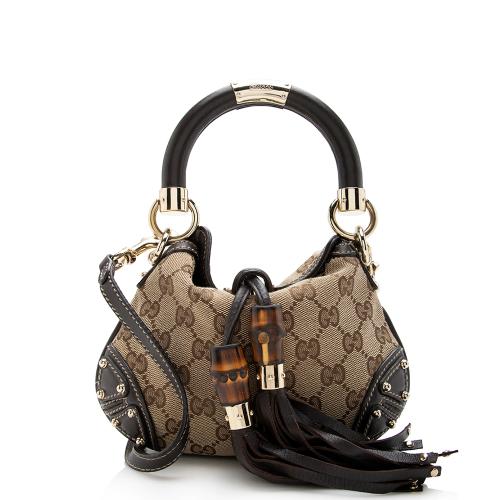 Gucci GG Canvas Indy Mini Top Handle Bag