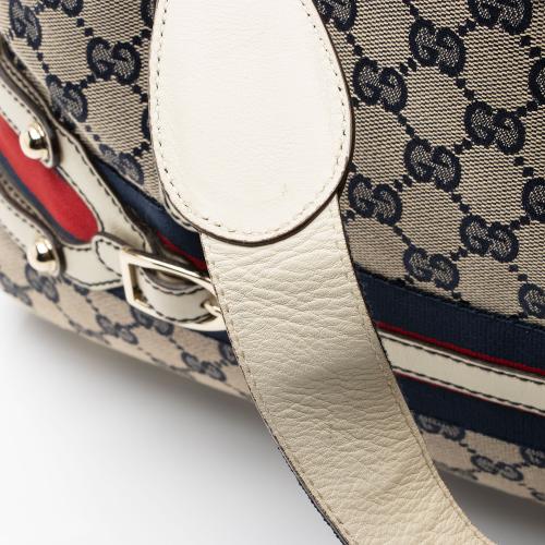 Gucci GG Canvas Leather Web Shoulder Bag