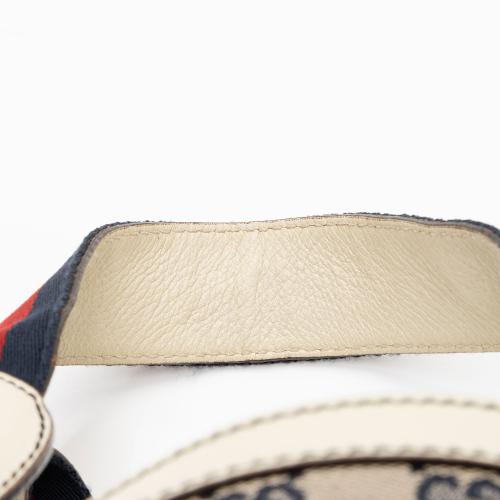 Gucci GG Canvas Leather Web Shoulder Bag