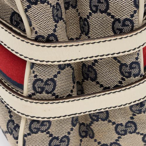 Gucci GG Canvas Leather Web Shoulder Bag