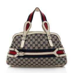 Gucci GG Canvas Leather Web Shoulder Bag