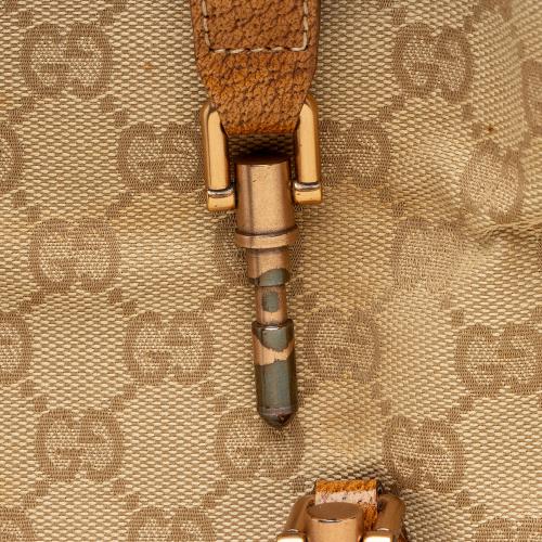 Gucci GG Canvas Nailhead Bardot Large Shoulder Bag