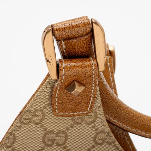 Gucci GG Canvas Nailhead Bardot Large Shoulder Bag