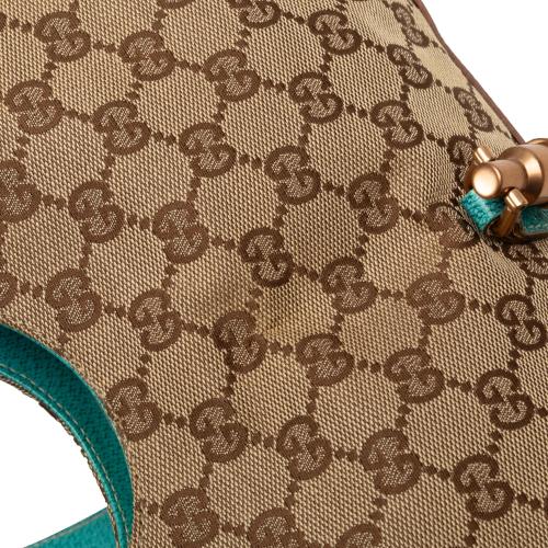 Gucci GG Canvas Nailhead Jackie Bardot Shoulder Bag