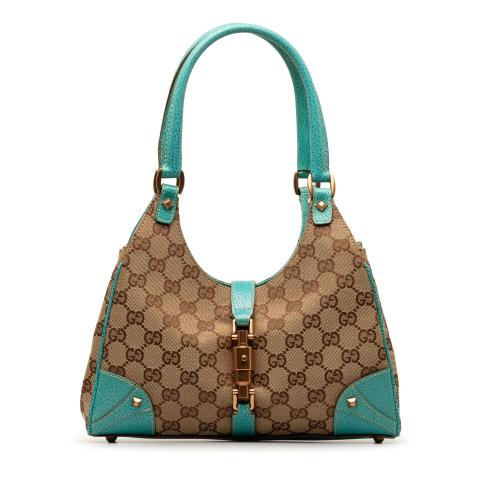 Gucci GG Canvas Nailhead Jackie Bardot Shoulder Bag