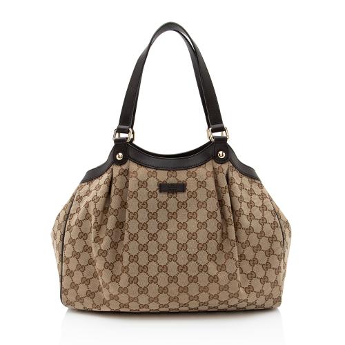 Gucci GG Canvas Pleated Medium Tote