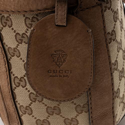 Gucci GG Canvas Suede Running Medium Hobo