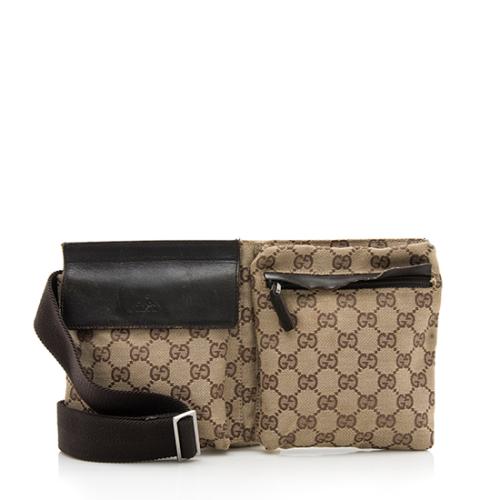 Gucci GG Canvas Double Pocket Belt Bag