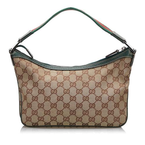 Gucci GG Canvas Web Baguette