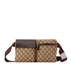 Gucci GG Canvas Web Double Pocket Belt Bag