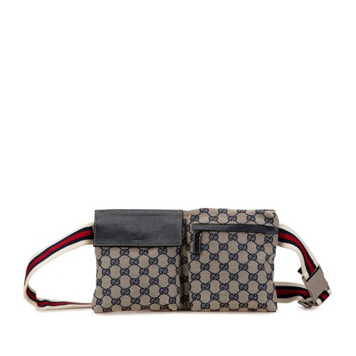 Gucci GG Canvas Web Double Pocket Belt Bag