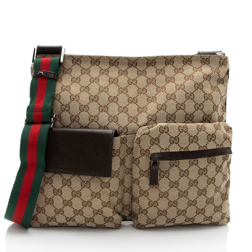 Gucci GG Canvas Web Medium Messenger