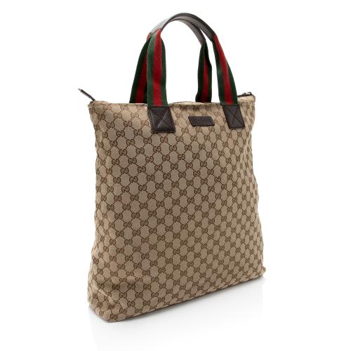 Gucci GG Canvas Web N/S Large Tote