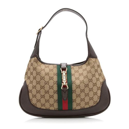 Gucci GG Canvas Web Jackie Small Shoulder Bag