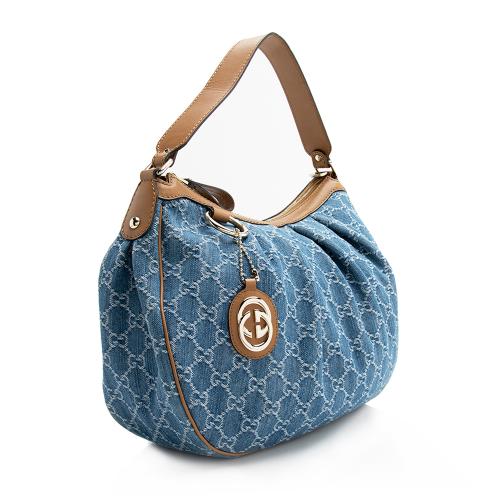 Gucci GG Denim Sukey Hobo