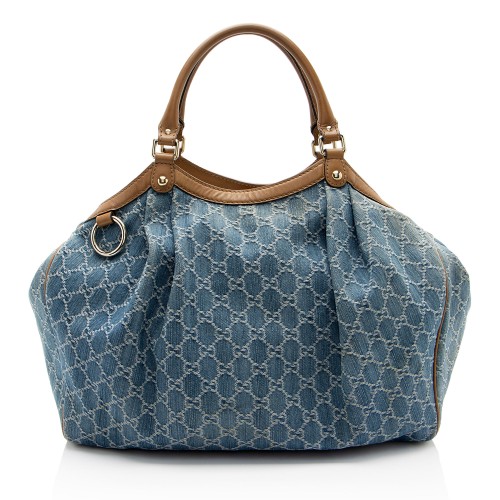 Gucci GG Denim Sukey Large Tote