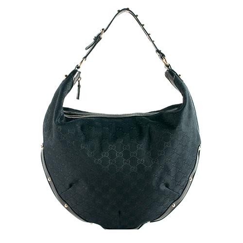 Gucci GG Fabric Biba Hobo Handbag