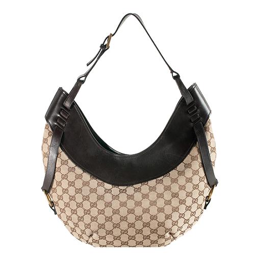 Gucci GG Fabric Large Hobo Handbag