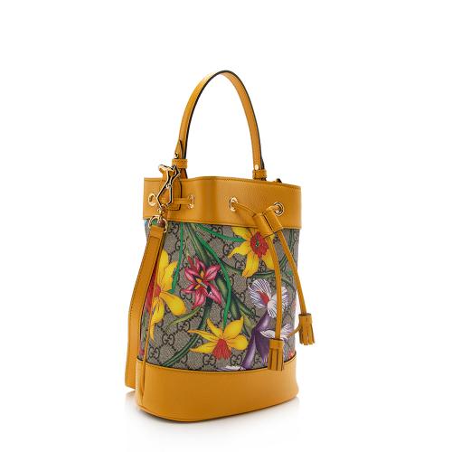 Gucci GG Supreme Flora Ophidia Small Bucket Bag