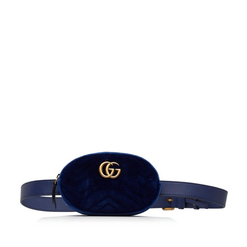 Gucci GG Marmont Matelasse Velvet Belt Bag