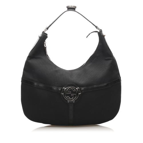 Gucci GG Reins Nylon Hobo Bag