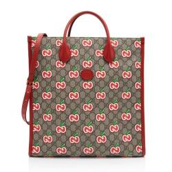 Gucci GG Supreme Apple Monogram N/S Shopping Tote