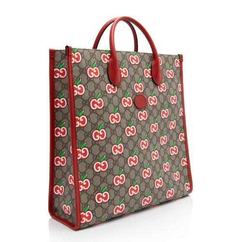 Gucci GG Supreme Apple Monogram N/S Shopping Tote