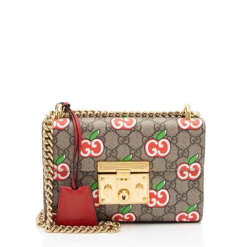 Gucci GG Supreme Apple Padlock Small Shoulder Bag