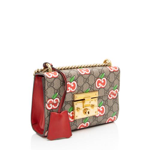 Gucci GG Supreme Apple Padlock Small Shoulder Bag