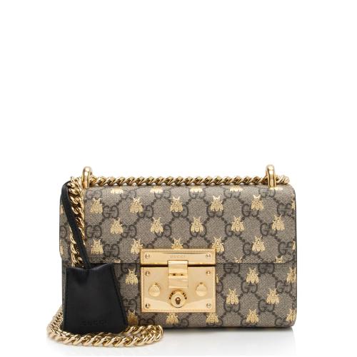 Gucci GG Supreme Bee Padlock Small Shoulder Bag