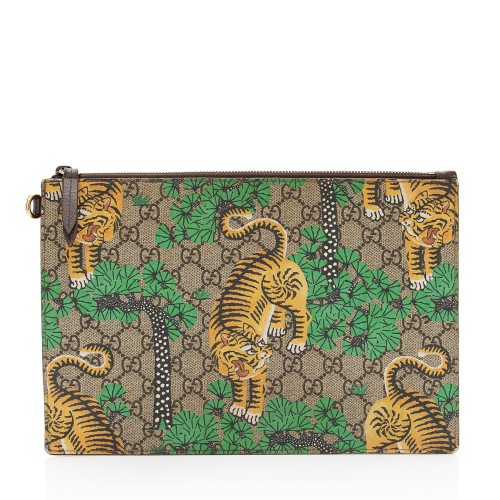 Gucci GG Supreme Bengal Tiger Zip Pouch