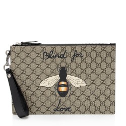 Gucci GG Supreme Blind For Love Wristlet