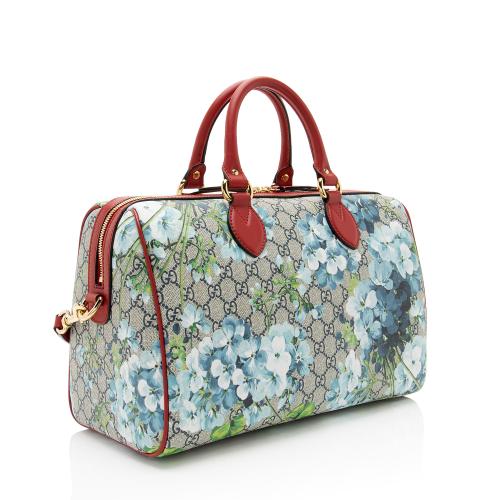 Gucci GG Supreme Blooms Medium Boston Bag