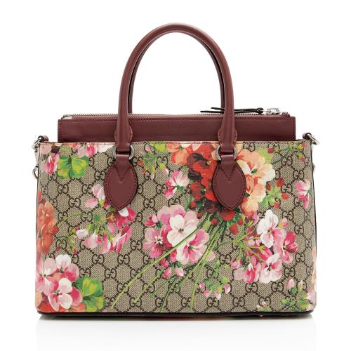 Gucci GG Supreme Blooms Medium Zip Tote