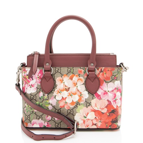 Gucci GG Supreme Blooms Mini Zip Tote