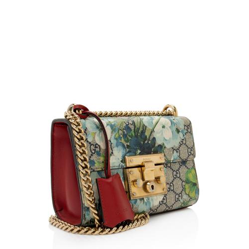 Gucci GG Supreme Blooms Padlock Small Shoulder Bag