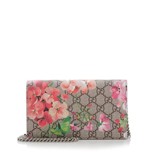 Gucci GG Supreme Blooms Wallet on Chain Bag